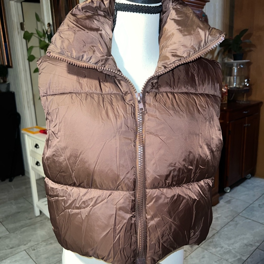 Women's Brown Puffer Vest